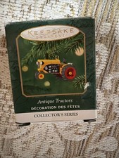 2001 ANTIQUE TRACTORS Hallmark MINIATURE KEEPSAKE Ornament MIB !