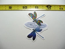 AUTISM SUPPORT SMALL STICKER DECAL DRAGONFLIES WATER MIRROR AWARENESS