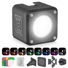 LED Video Light Waterproof IP68 Camera Lighting Kit 41 41 38mm, Black