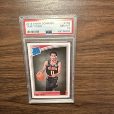 Panini Donruss Rated Rookie Trae Young #198 PSA 10 Atlanta Hawks NBA Card. rookie card picture