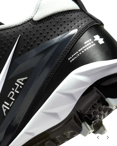 Nike Alpha Menace 4 Varsity FN0027-001 Men's Black White Football Cleats ACAD445 - Picture 22 of 48