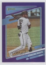 2021 Panini Donruss Variation Holo Purple Starling Marte #154 z6b