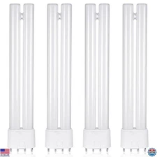 18W H-Shaped Twin Tube Bug Zapper Bulbs - 4 Pack, 4-Pin Base Indoor/Outdoor