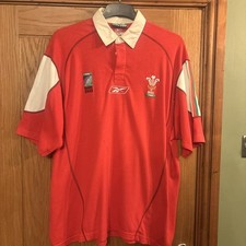Mega rare Reebok Wales Rugby World Cup 2003 Home Shirt Size XL