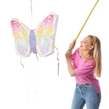 23" x 19" ASSORTED Paper Butterfly Pinata with Pastel Colored Wings Decorations
