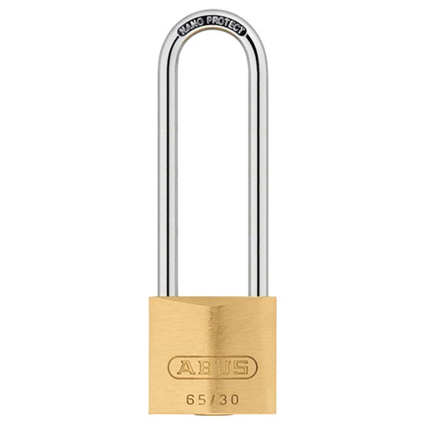 ABUS 12294 60mm Long Shackle Brass Padlock | Solid brass body, NANO PROTECT hardened steel arch - for basement, cabinet, gate - 30 mm - Image 2