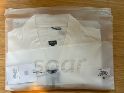 Soar Running Linen Shell Top Ecru/Warm Grey Men s Large Brand New