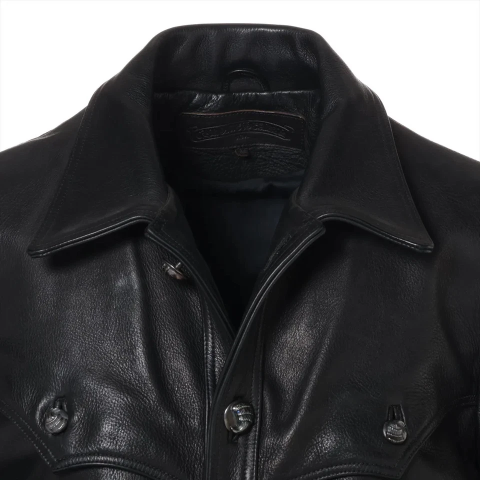 Chrome Hearts Leather jacket Leather size M Black × Silver crow ball button - Image 4 of 4