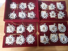 Hummel Set of 24 New Christmas Tree Hanging Ornaments Snowflake / Star Shapes