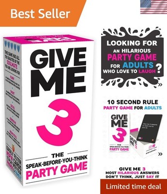 GIVE ME 3 - Fast-Paced Adult Game Perfect for Parties & Game Nights!