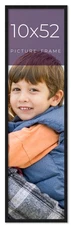 10x52 Frame Black Real Wood Picture Frame Width 0.75 inches | Interior Frame Dep