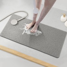 Soft Textured Bath Shower Tub Mat 35x16 Non Slip Quick Dry PVC Loofah