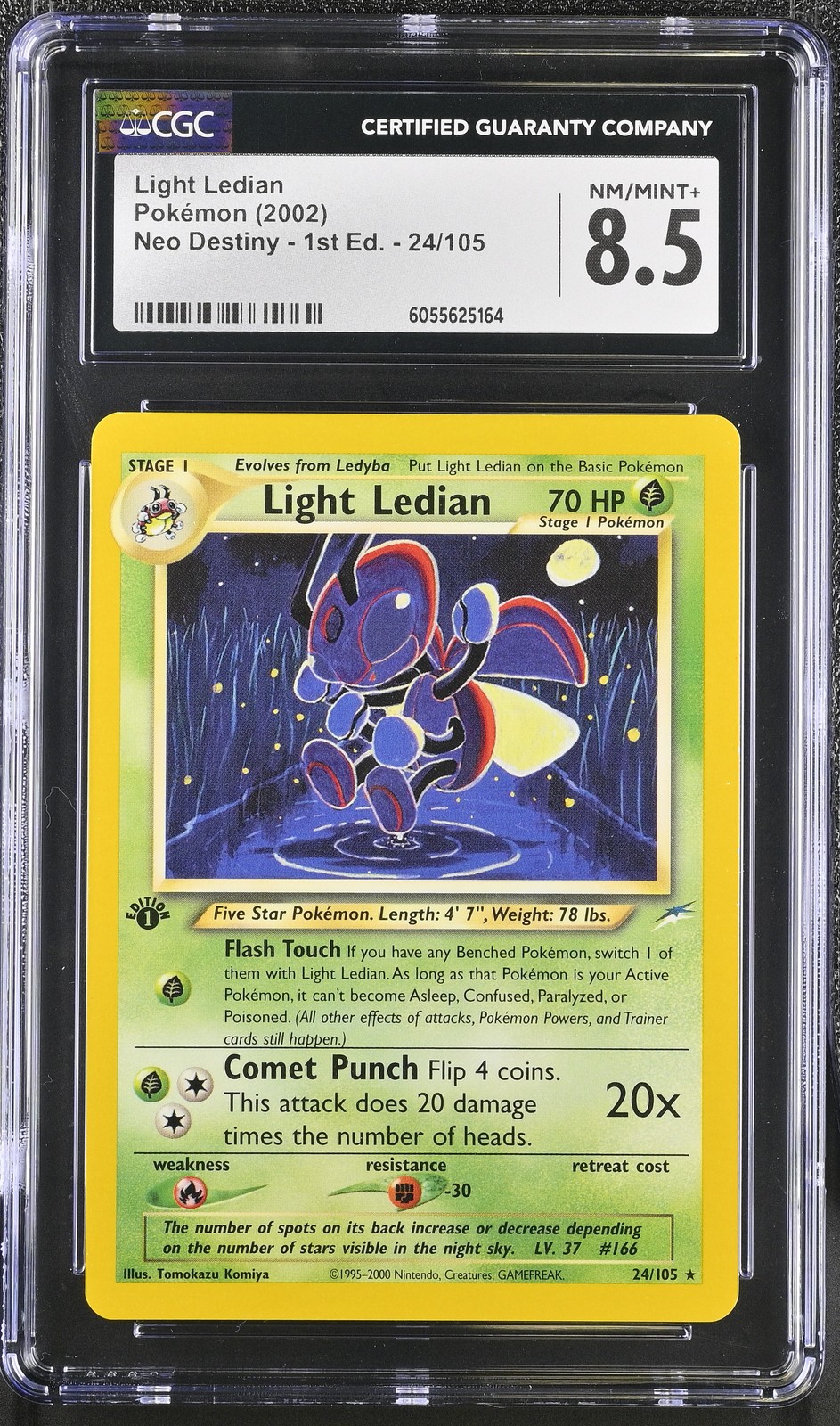 CGC 8.5 Light Ledian Neo Destiny 1st Edition 24/105 Pokemon Card psa