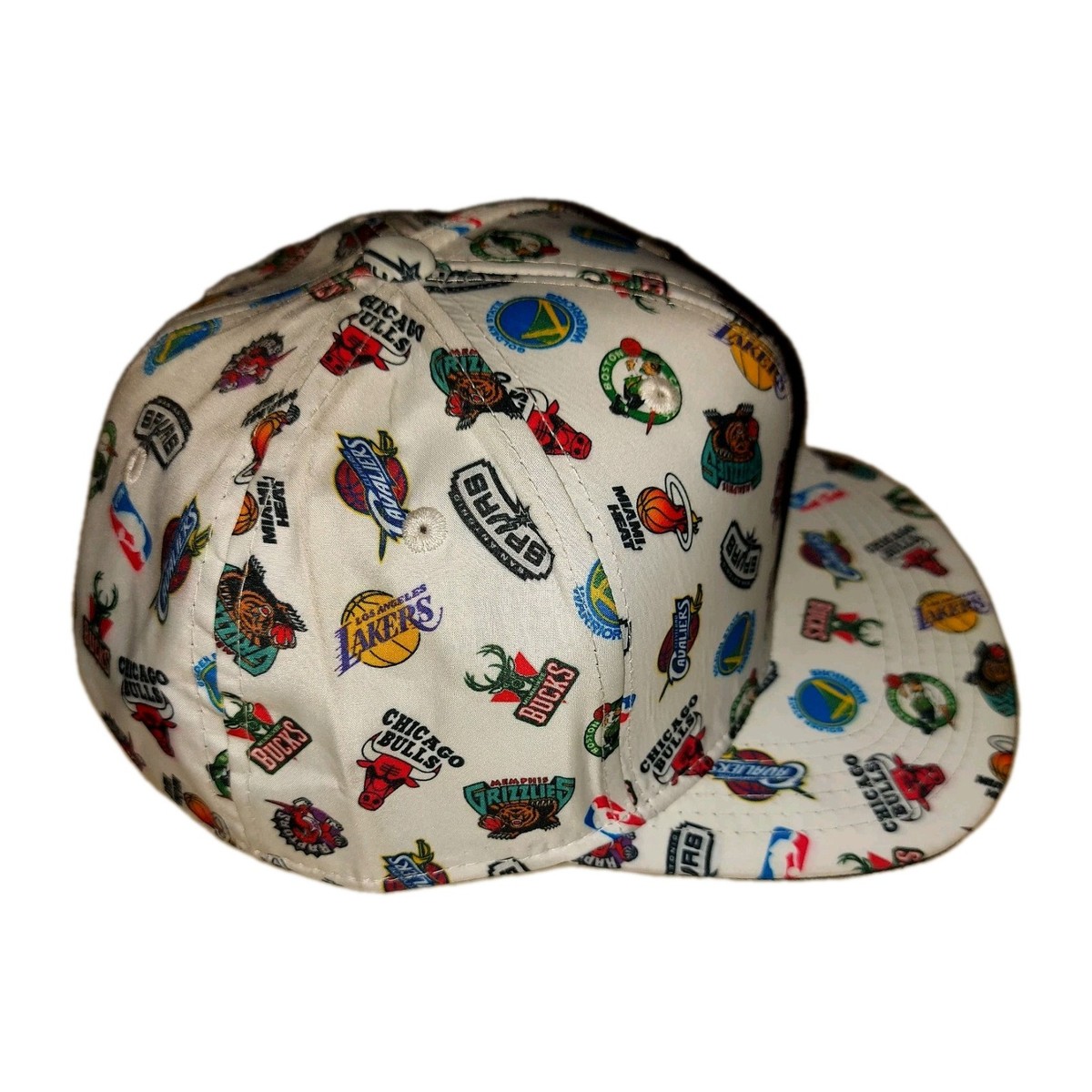 Mitchell & Ness NBA All Team Logos Snapback Hat Cap White All Over