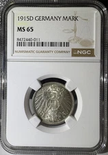 1915-D Germany 1 Mark NGC MS65 (011)