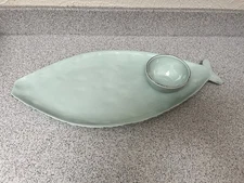 At Home America FISH Chip & Dip Set of 2 – Ceramic Coastal -LAKE LIFE!