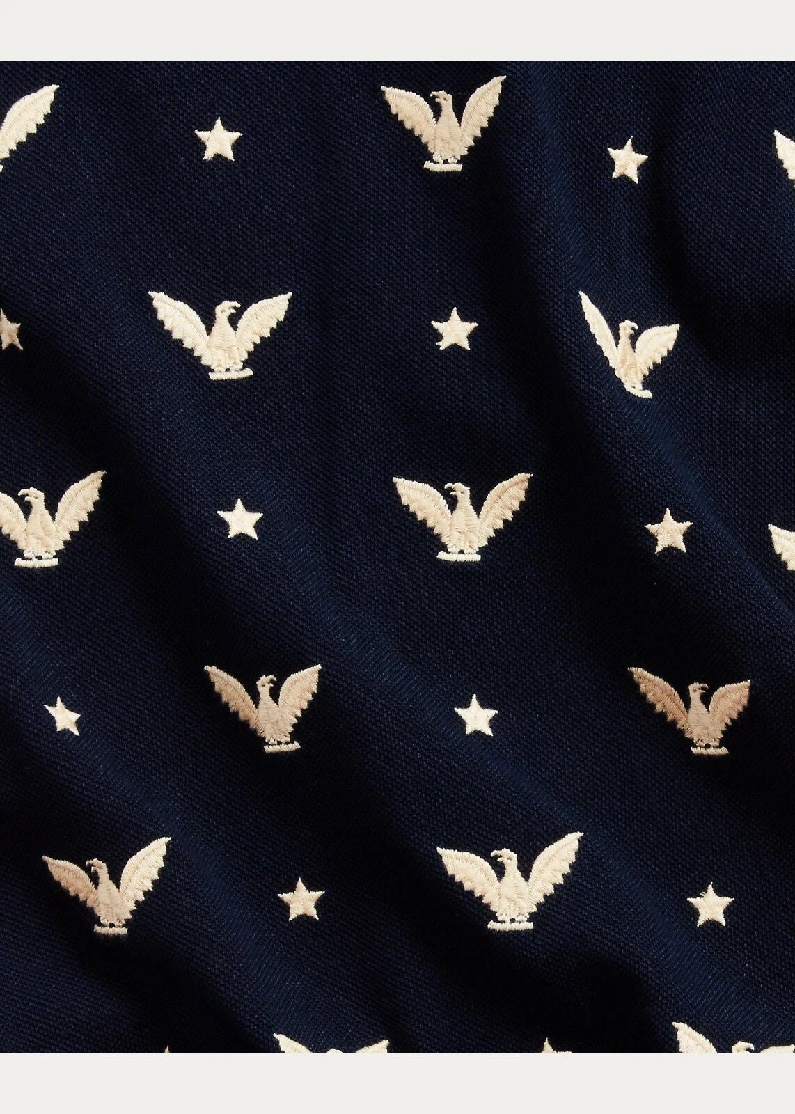 RRL Ralph Lauren Polo Nautical Military Embroidered Eagle Star Mesh Shirt  sz  L image 4