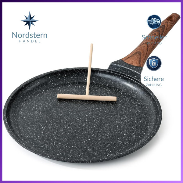 Crepepfanne 30 Cm Antihaft Induktion Pancake Pfanne Mit Teigverteiler Pfoa-Frei-image