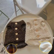 Cute Soft Cozy Cat Clothes Fleece Winter Warm Lambhair Vest Costume Sweater Pet