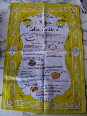 Italienisches Dessert Rezept Baumwolle Geschirrtuch 100% Baumwolle Gelb Italy Essen Tarte Creme