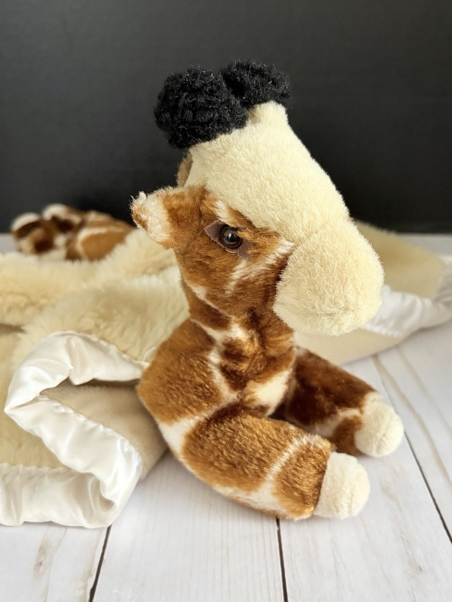 My Banky Nelson Plush Giraffe Lovey Security Blanket Satin Trim
