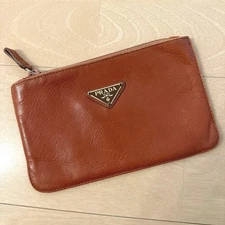 PRADA Vintage Vantaggio Leather Brown Coin Pouch Wallet Authentic Rare