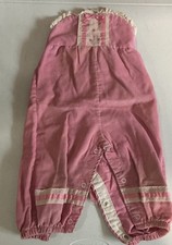 Vintage Health-Tex Baby Pink Ruffles Corduroy Overalls 18 Months