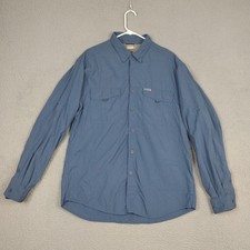 Columbia Titanium Shirt Mens XL Blue Hiking Long Sleeve Vented Fishing Button Up