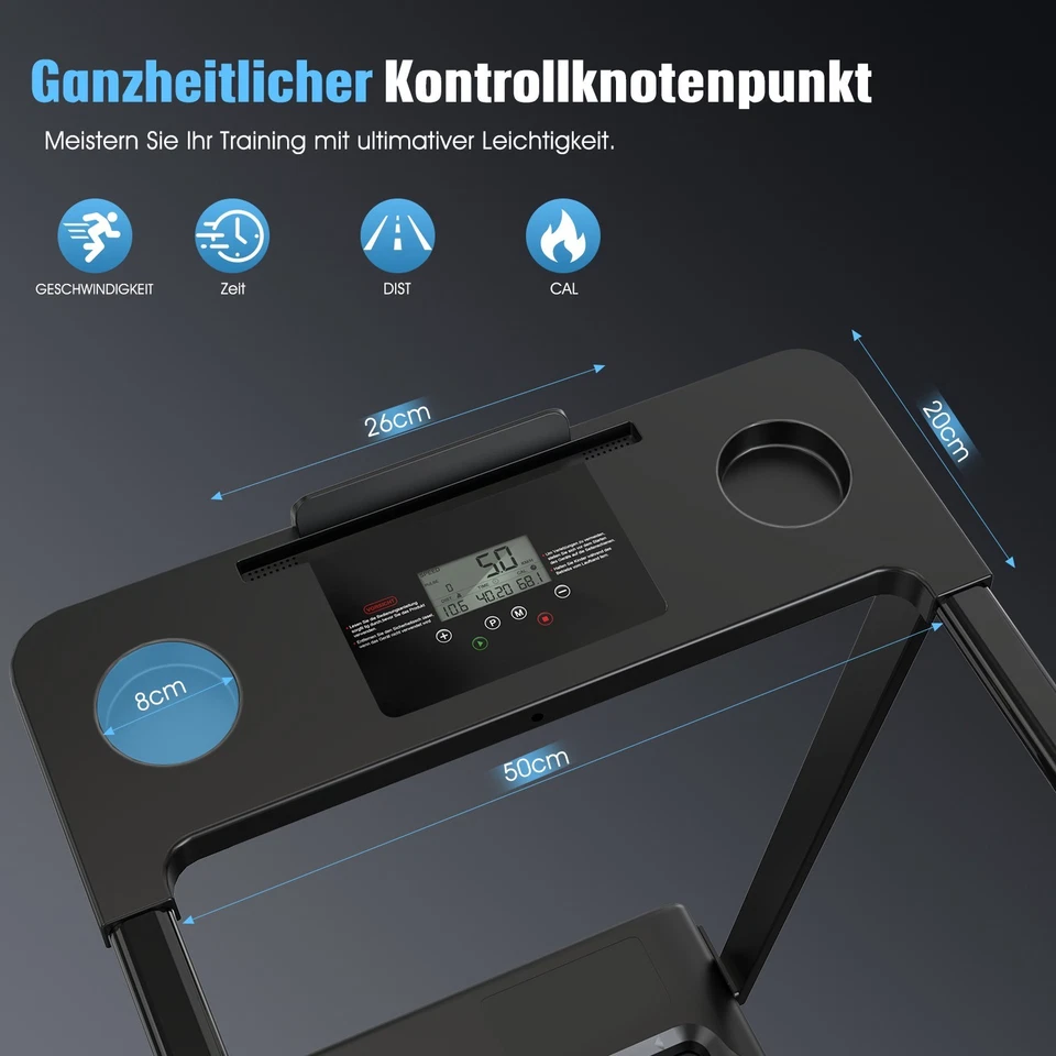 Treadmill for home folding with handrail 2PS, 1-12km/h, 150 kg, for Hlawzgaaovfz - Image 2 of 4