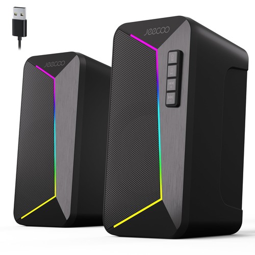 USB Powered RGB Gaming Speakers for Computer Monitor Laptop PC Desktop