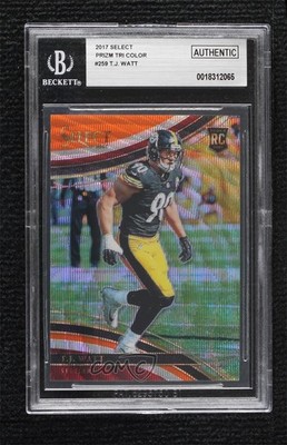 2017 Panini Select Tri-Color Prizm 22/99 TJ Watt BGS Authentic Rookie RC 3hd