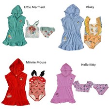 Character Toddler Girl's 2-Piece Coverup and Swimsuit Set