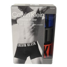 CALVIN KLEIN Black 3 Pack Intense Power Microfiber Classic Boxer Briefs LARGE