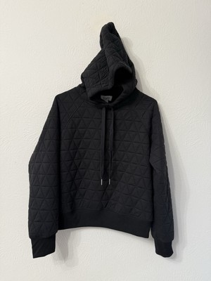 NWT Evereve Lindsay Quilted Hoodie black size S pullover