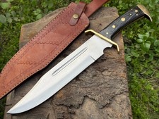 Handmade D2 Steel Custom Hunting Bowie Knife with WOODr Handle