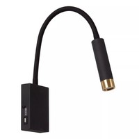Wandleuchte Flexibel Schwarz Gold Flur KüChe Usb G9 2700 K Wandlampe BüRo