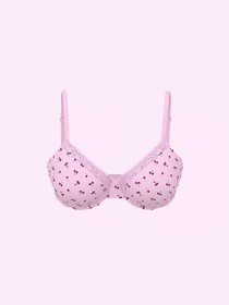 Victoria&rsquo;s Secret Bra Set Cherry Print Pink Hushed Lilac Lace Panty 36C / L