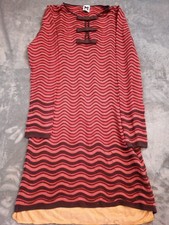 Vintage Missoni Dress Multicolor Wave Sheath Size IT 44 Retro Long Sleeve Knit
