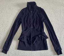 Lululemon City to Yoga Full Zip Jacket Sz 4 Ruffles Purple High Neck