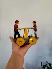 Vintage 1930s Girard Toys Tin Litho Wind-Up Railroad Handcar 