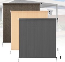 Outdoor Roller Shades 8' W x 8' L 96" W x 96" H , Cordless Patio Shades Roll Up