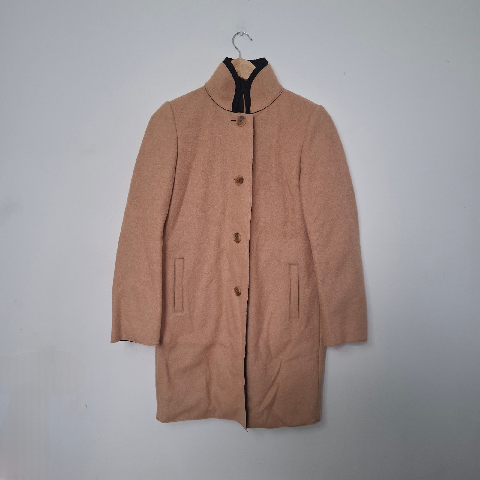 MAJE Fall Winter 2019 Beige Wool Buttoned Ecru Tr… - image 1