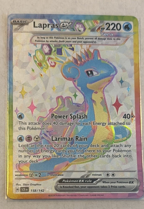 Lapras ex 158/142 Stellar Crown Full Art Ultra Rare Holo Pokemon Card 