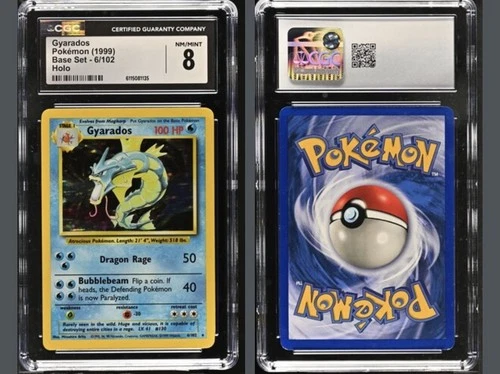 Pokémon Gyarados Base Set 6/102 Holo Rare 1999 Wizards CGC 8 Graded Card