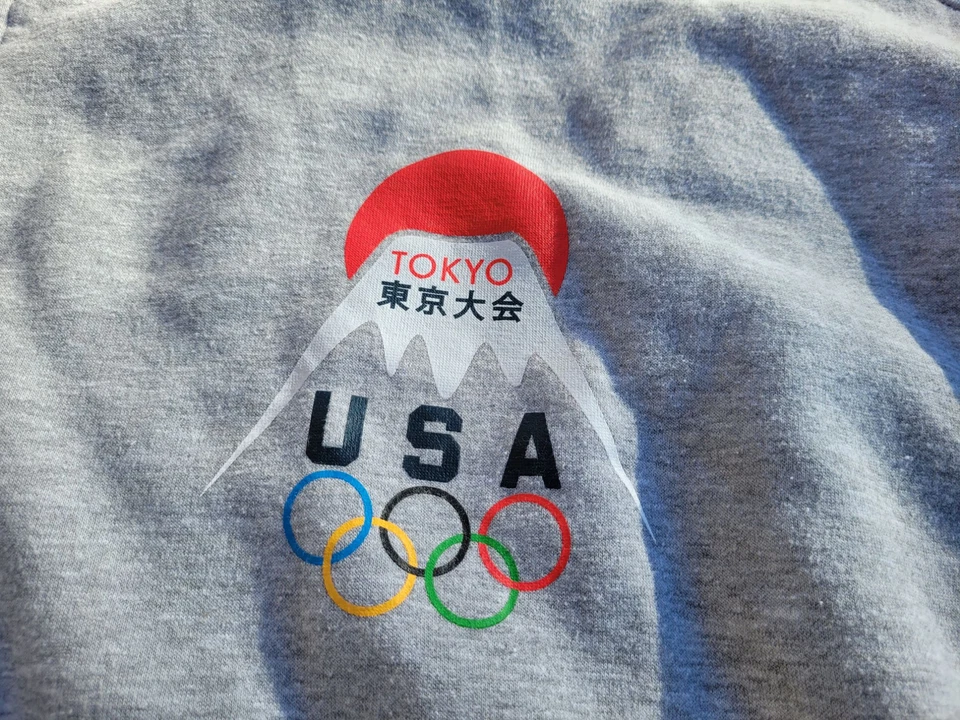 Толстовка США Олимпийские игры 2020 Токио взрослый размер XXL TTG серый негабаритный четверть молнии - Изображение 3 из 4