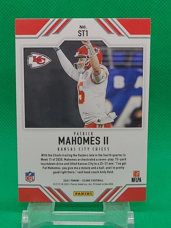 2021 PANINI SCORE FOOTBALL SCORE TEAM #ST1 PATRICK MAHOMES II CHIEFS NM/M - Image 4 of 4
