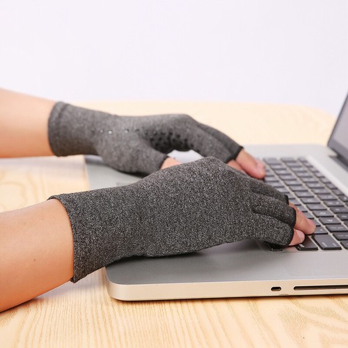 Compression Gloves Anti Arthritis Fingerless Pain Relief Joint Support With Grip - Picture 5 of 12