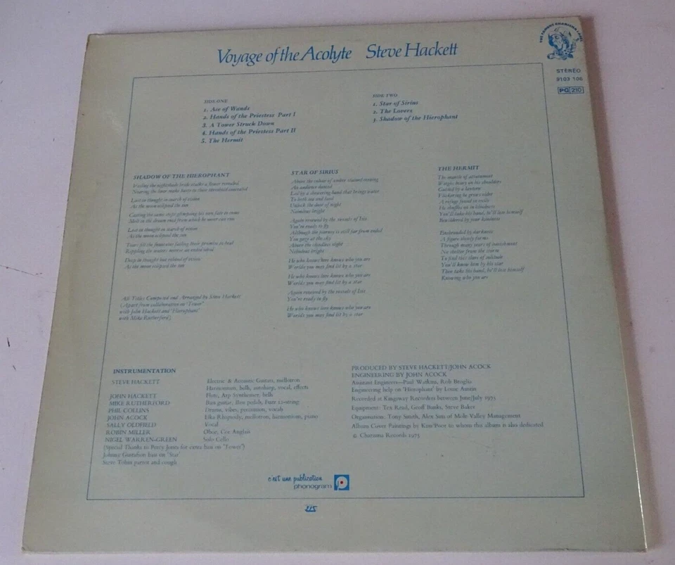 STEVE HACKETT  " Voyage Of The Acolyte "  LP 33T - 1975 - Photo 3/4