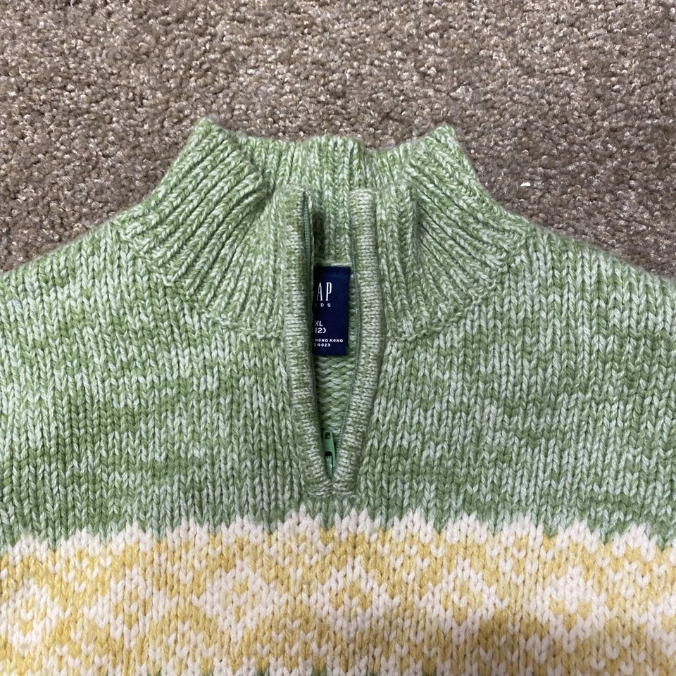 Suéter de Lana de Cordero Gap Niños Niñas 1/4 Cremallera Talla XL Talla 12 Manga Larga Pullover Invierno Foto 2 de 4