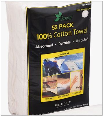 52 große ultraweiche saugfähige 100 % Baumwolle Frottee Handtuch Tücher 14x17 Zoll Autoreeinigung